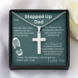For Stepped Up Dad | I Love You - Stainless Steel Cross Necklace