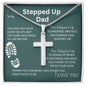 For Stepped Up Dad | I Love You - Stainless Steel Cross Necklace