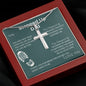 For Stepped Up Dad | I Love You - Stainless Steel Cross Necklace