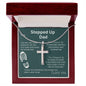 For Stepped Up Dad | I Love You - Stainless Steel Cross Necklace